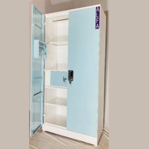 Alfa Almirah Slimline (Wardrobe) white & sky blue