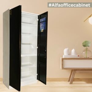 Alfa Office Cabinet (Wardrobe), White & Coffee, New Arrival 2023